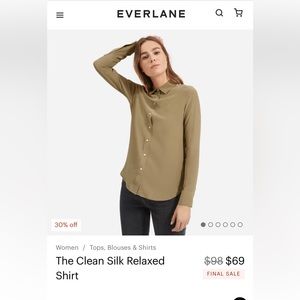 Everlane The Clean Silk Relaxed Shirt size 0